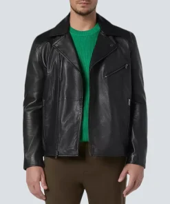 Men Classic Leather Biker Jacket