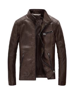 Men’s Brown Biker Leather Jacket