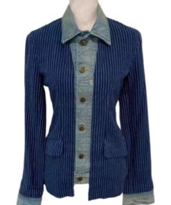 Shrinking Season 2 Christa Miller Striped Blazer Blue