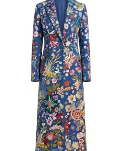 Country Music Hall of Fame and Museum Lainey Wilson Floral Printed Long Coat - Blue