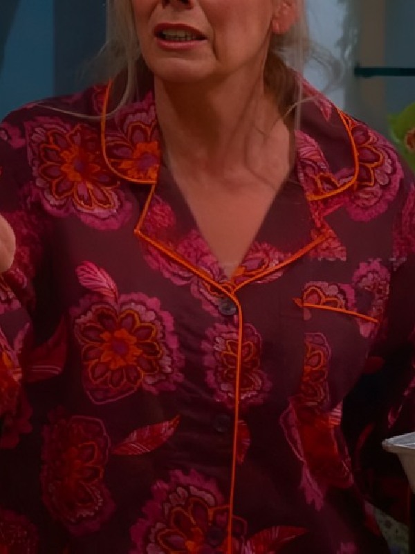 Leanne S01 Leanne Morgan Burgundy Floral Pajamas Inspired By Leanne S01 Leanne Morgan Burgundy Floral Pajamas