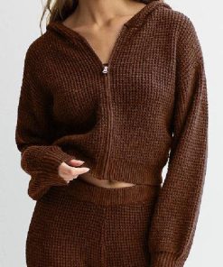 Paulina Chavez TV-Series Landman S02 Ariana Brown Cropped Sweater Hoodie