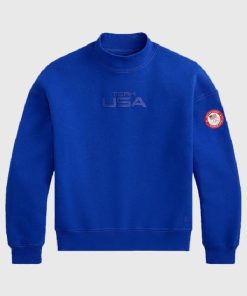 Recreated – Cortina 2026 Winter Olympics Team USA Blue Mockneck Sweatshirt